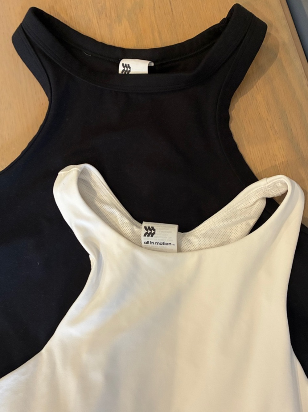 all in motion Black and White High-Neck Tank Tops (2-Pack)